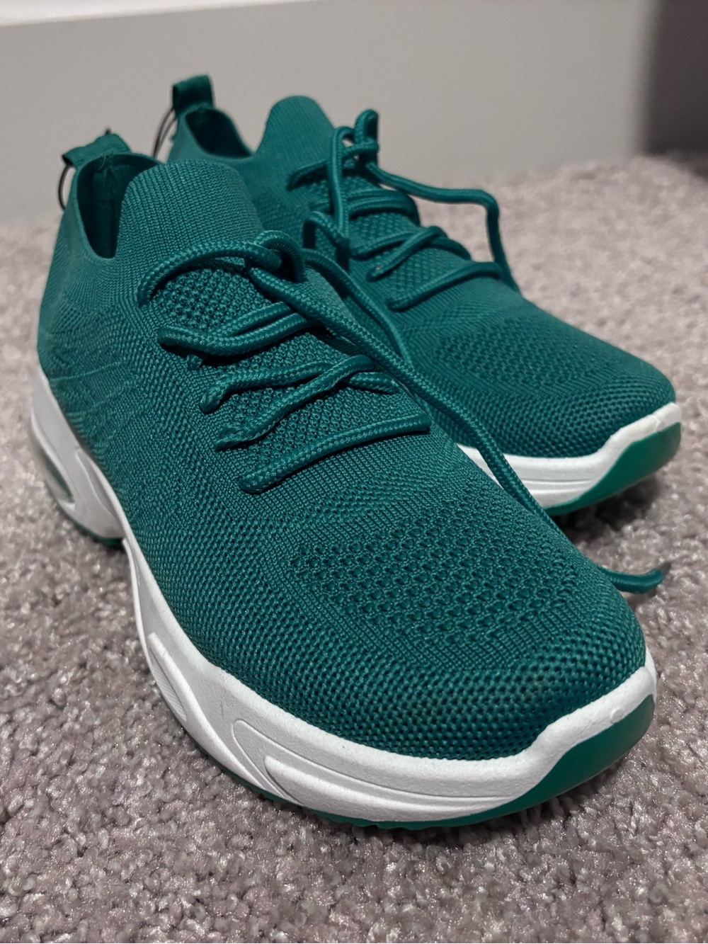 Breathable Green Knit Slip-On Sneakers - Women's Casual Shoes